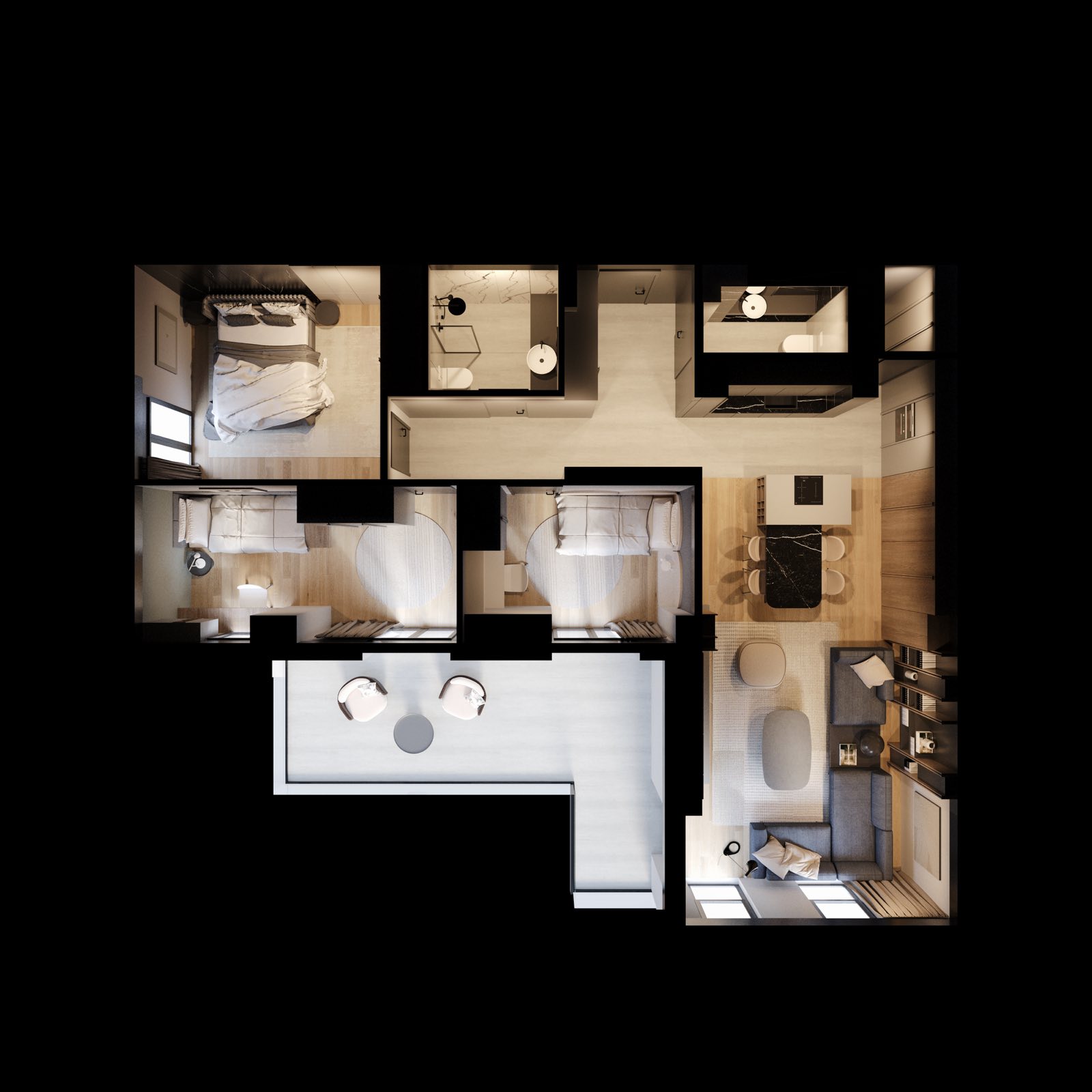 Corner Residence 3 apartment layout A