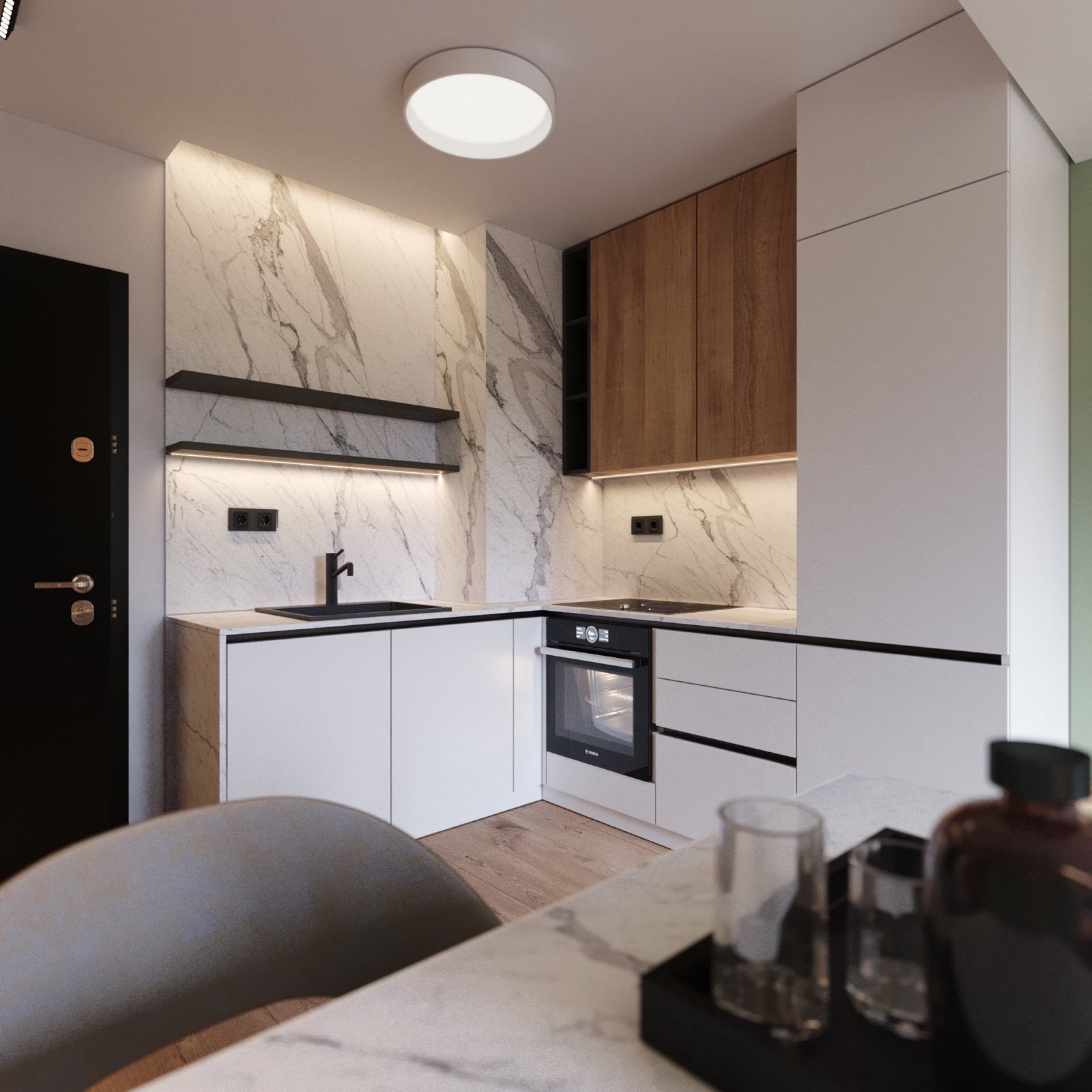 ParkLine Residences marble kitchen